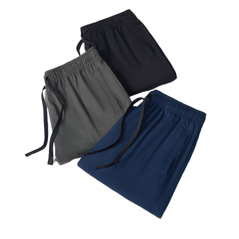 夏季薄款裤子男运动宽松卫裤直筒休闲裤精梳索罗娜棉男弯刀裤抽绳