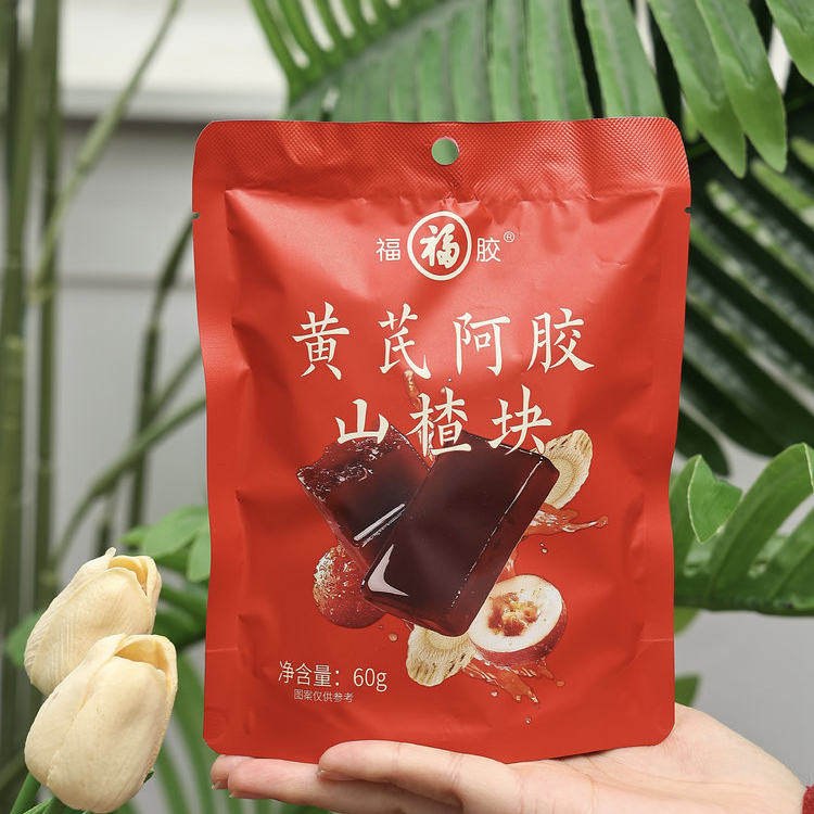 福牌黄芪阿胶山楂块60g即食红参大枣胶原蛋白软糯酸甜独立小包装