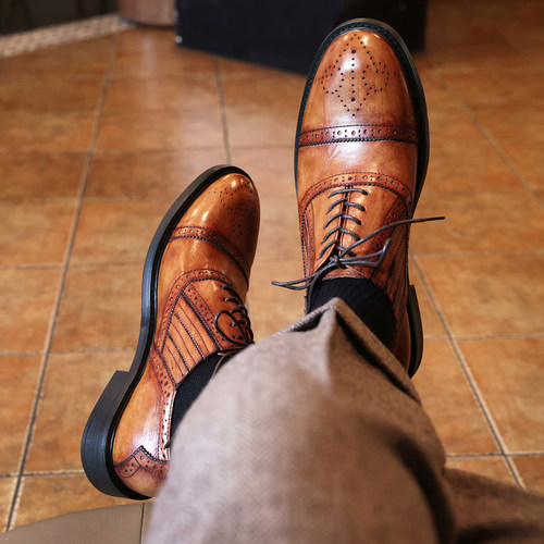 英伦布洛克雕花皮鞋德比鞋结婚鞋