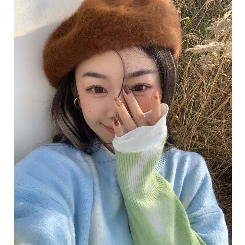 可爱保暖显白咖啡色日系画家帽图片