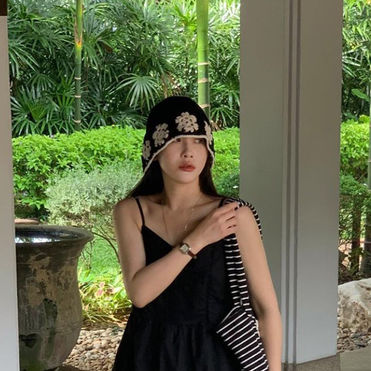 ins简约 手工小众花朵渔夫帽子女春夏季镂空透气手工针织毛线盆帽,服饰配件/皮带/帽子/围巾,帽子,淘宝优惠券,粉丝福利购,淘宝优惠卷