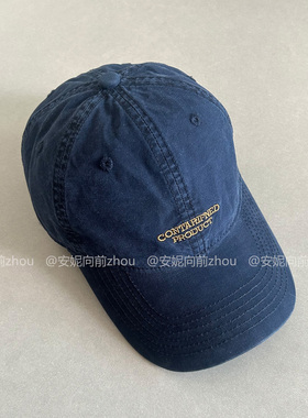 日系复古cont刺绣深顶棒球帽女超好看户外遮阳水洗做旧鸭舌帽子男