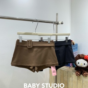 辣妹A字短裙显瘦防走光包臀短裙配腰带 纯欲时尚 BABY2025秋季 新款