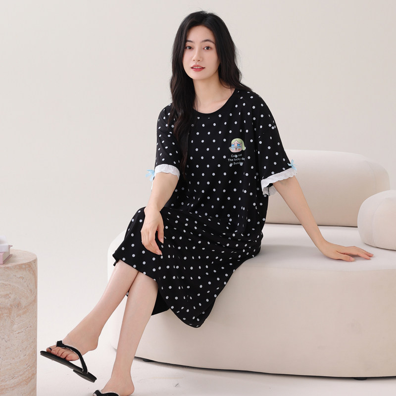 轩芬睡裙女莱赛尔棉短袖可外穿夏