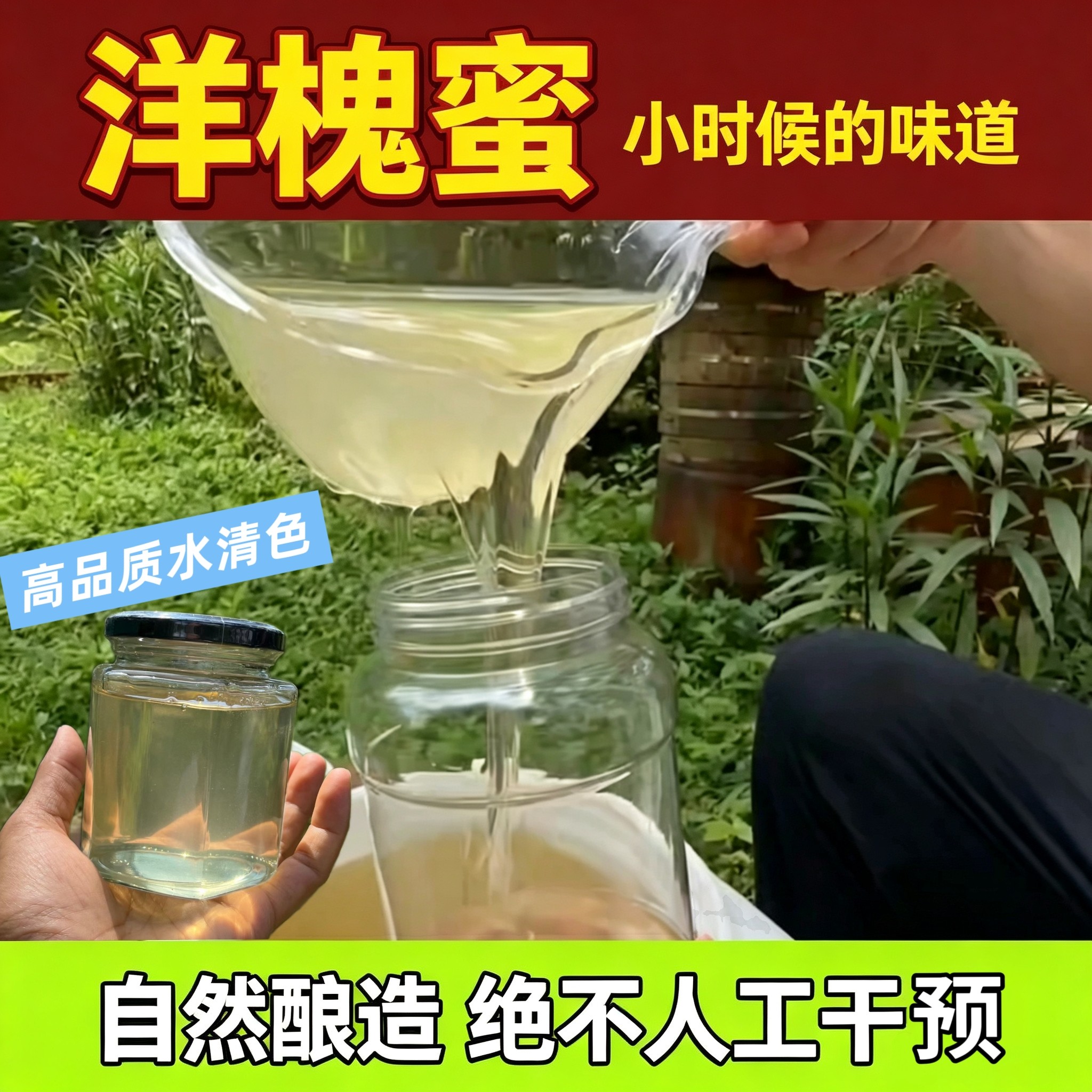 洋槐蜂蜜纯正天然农家自产野生正宗土蜂蜜儿童槐花蜜百花成熟原蜜