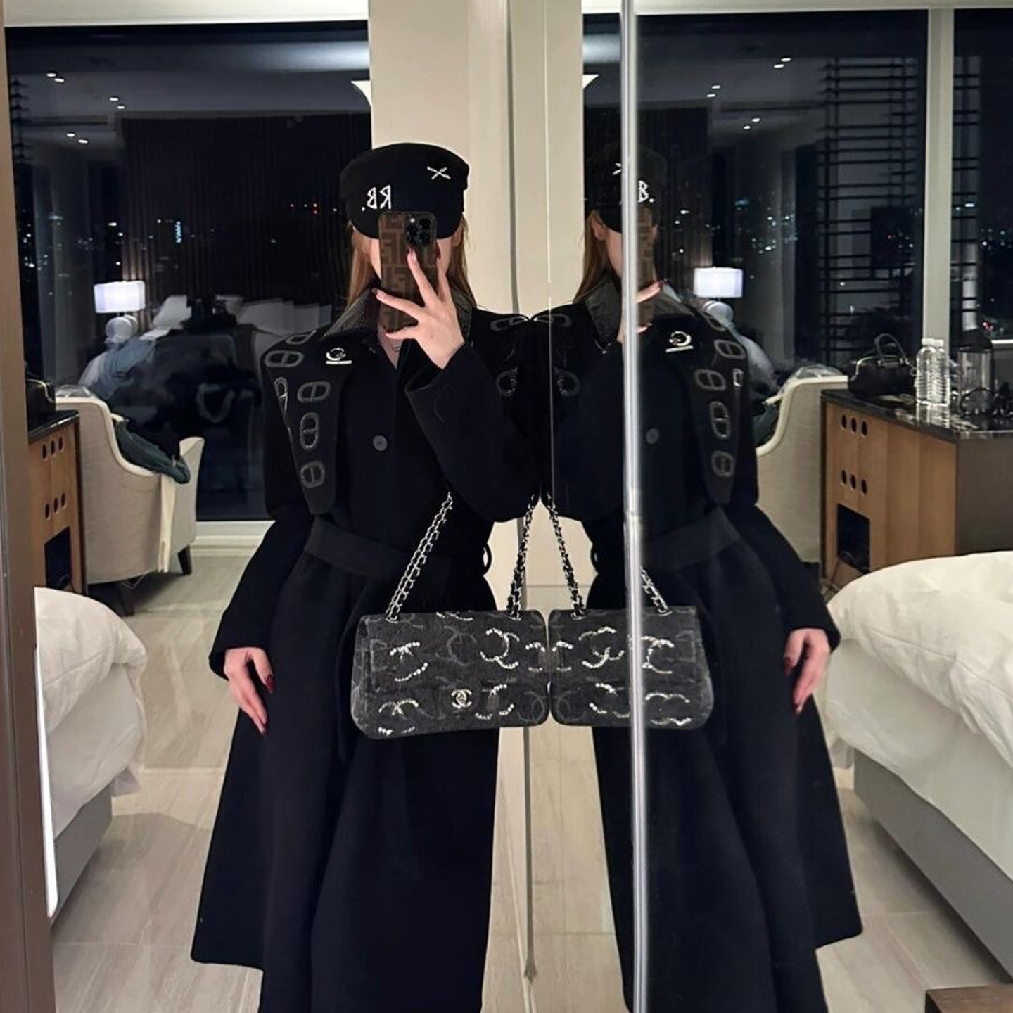 H家猪鼻刺绣马术风两件毛呢大衣