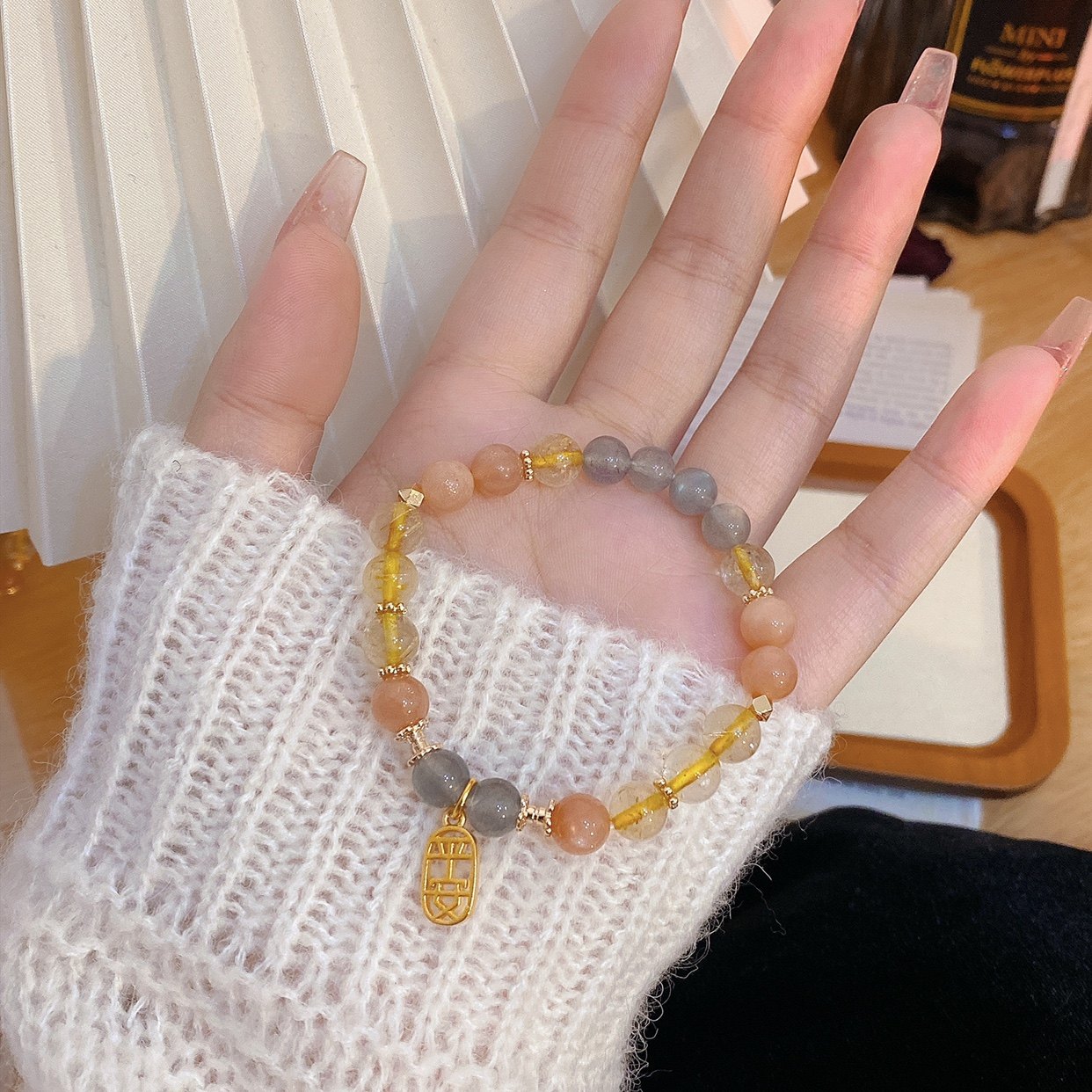 设计金发晶小众太阳石甜美