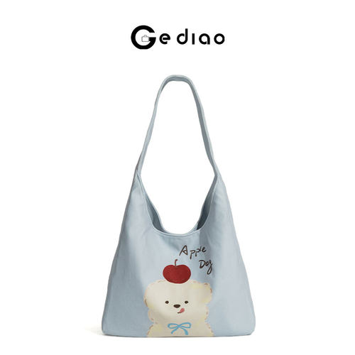 韩系小清新可爱小狗帆布包包女款