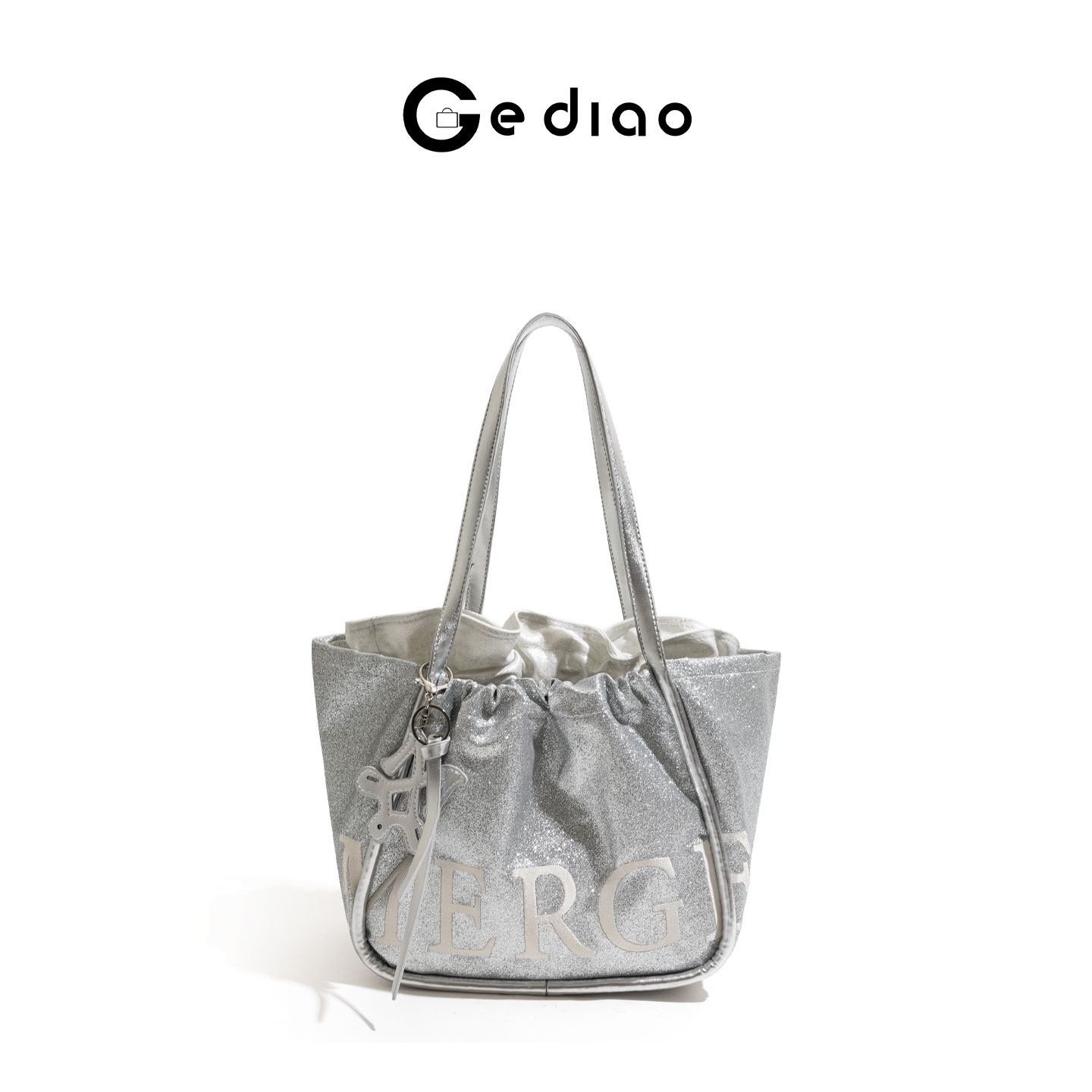 泰国小众设计银色包包大容量