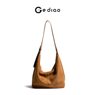 格调studio韩系麂皮绒面hobo包包2025秋冬斜挎包慵懒风单肩托特包