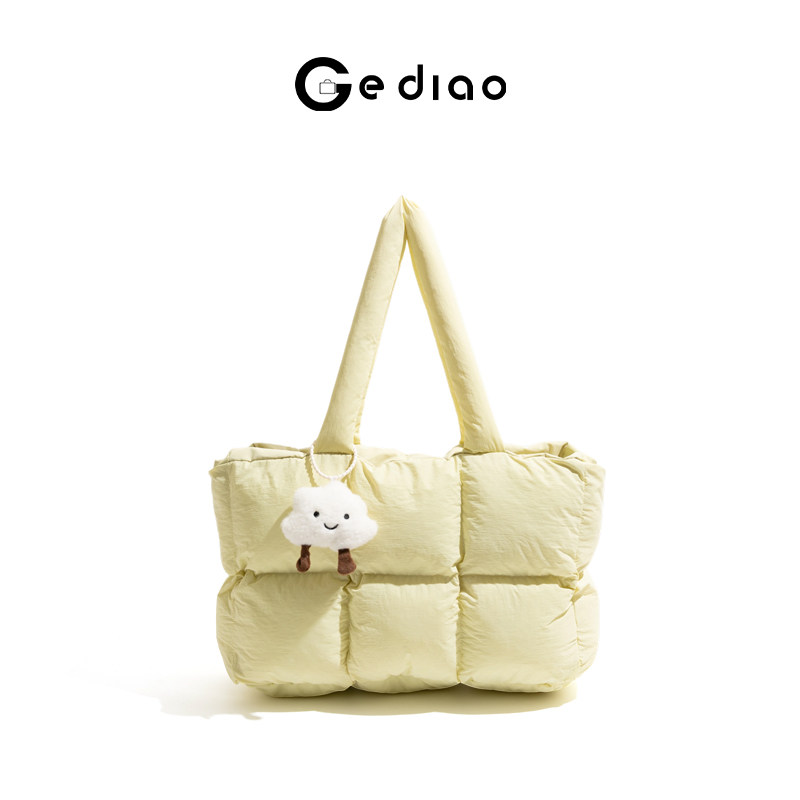 格调studio小清新日光黄棉服包包秋季松弛感手提包慵懒通勤单肩包