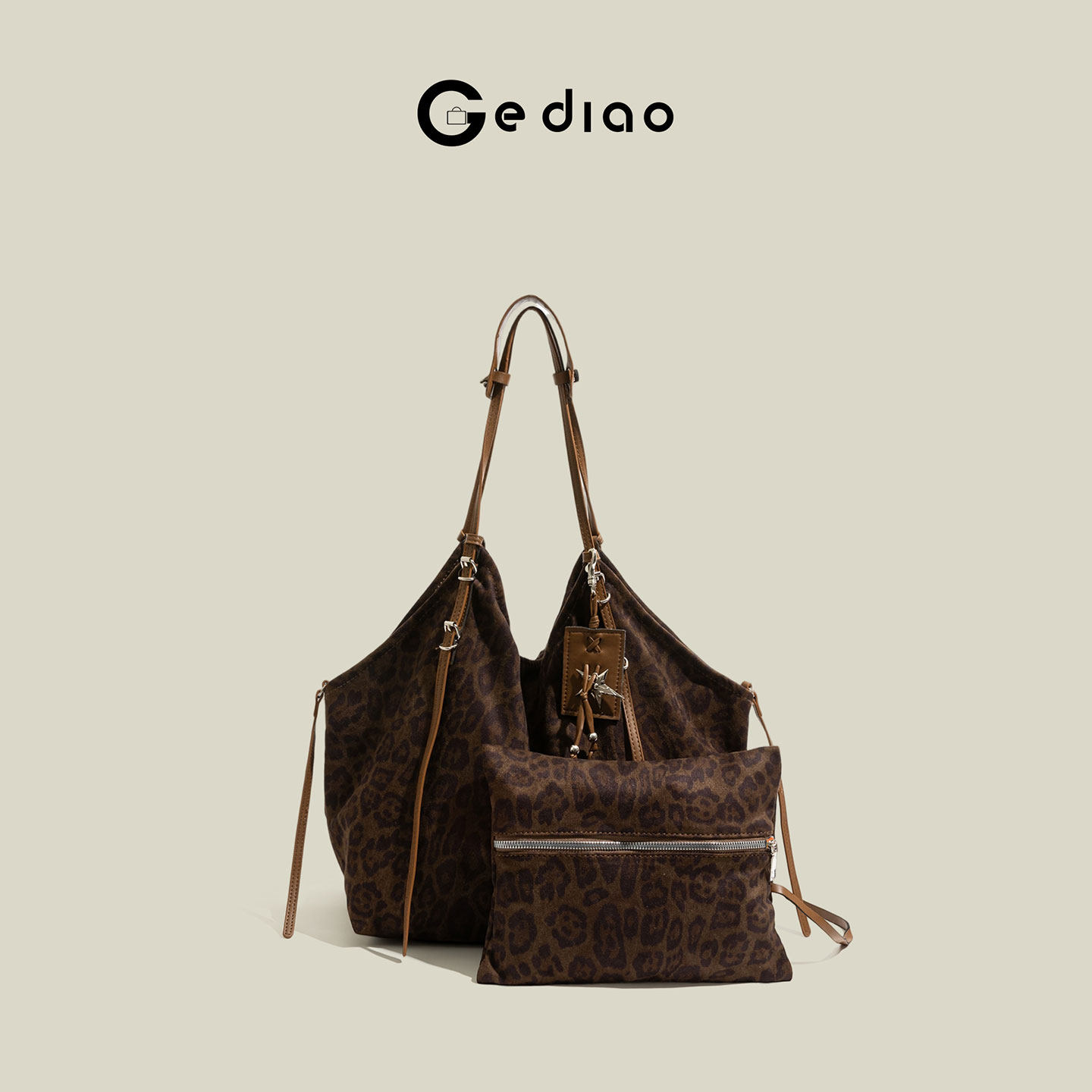 格调studio慵懒松弛感豹纹包包女大容量托特包女包秋冬新款单肩包