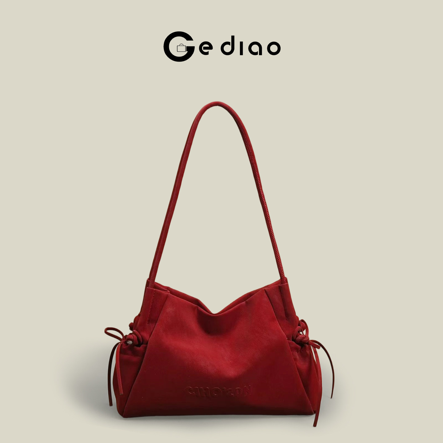 格调studio复古磨砂红色包包2026新款腋下包通勤大容量单肩托特包,箱包皮具/热销女包/男包,托特包,淘宝优惠券,粉丝福利购,淘宝优惠卷