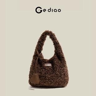 格调studio复古羊羔毛毛绒包包2025冬季手提包可爱通勤毛毛小拎包