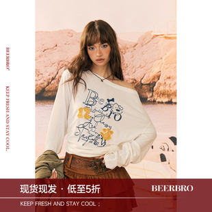 BeerBro『风帆运动社』轻松拿捏萌趣撞色狗狗贴布透感防晒长袖T恤