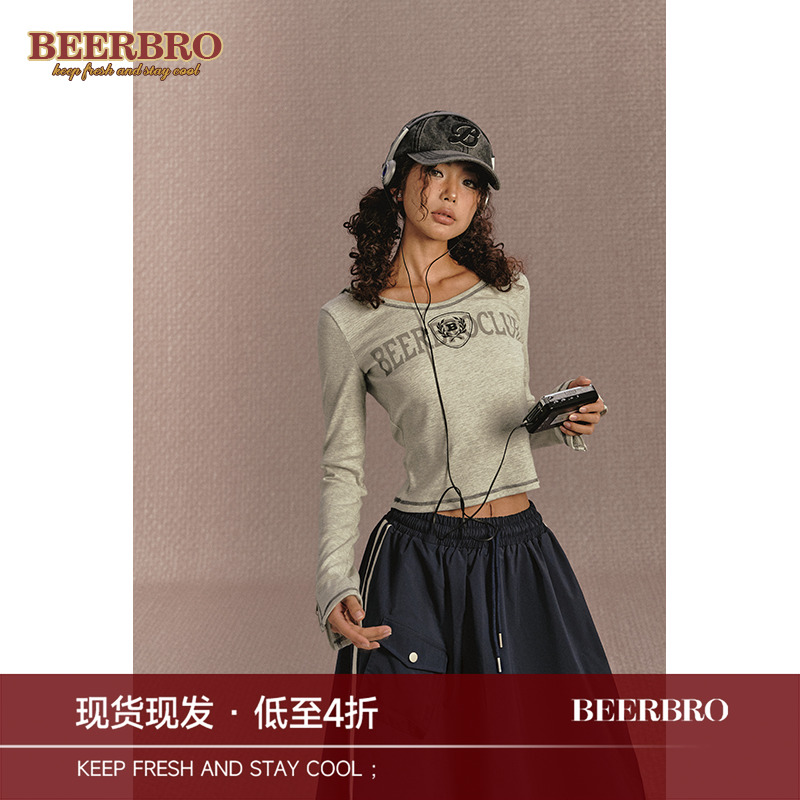 肌理面料设计感连帽长袖T恤