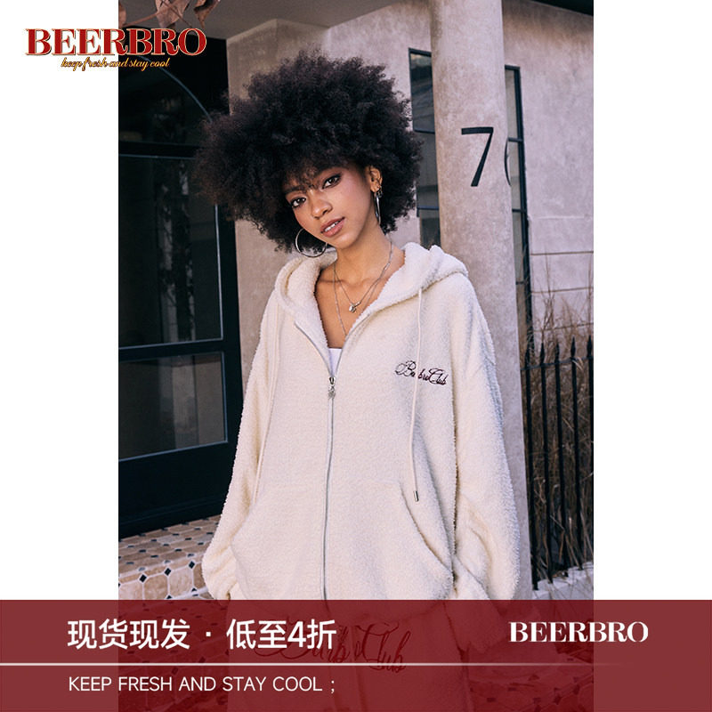 BeerBro 美式辣妹毛茸茸卫衣短裙裤子套装三件套秋冬新款显瘦套装图片