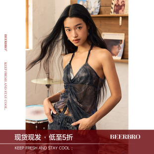 BeerBro『音乐节专场』辣妹值UP 多种穿法网纱显瘦吊带背心女夏