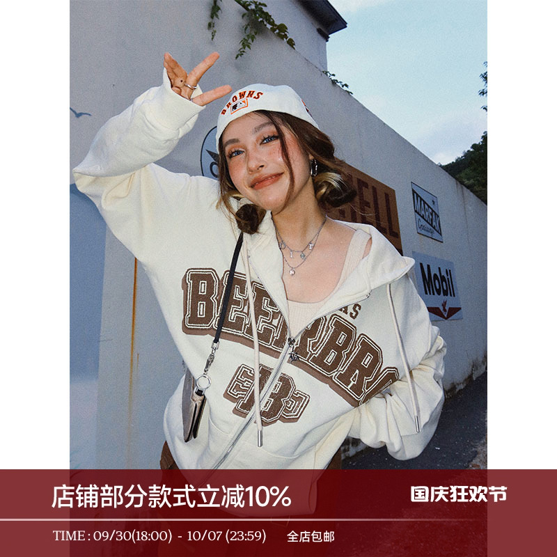 复古连帽卫衣慵懒oversize