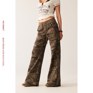 100%全棉订制星星厚板胶迷彩微喇卫裤 女 复古声浪 BeerBro