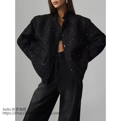 欧美新款时尚金丝亮片上