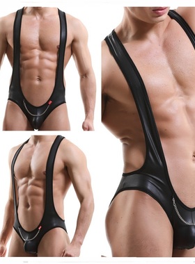 Men Bodysuit Strap Catsuit Jumpsuits Singlets Undershirts