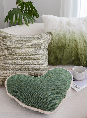 清新绿色心情抱枕客厅沙发装饰靠枕靠垫卧室抱枕套不含芯方枕