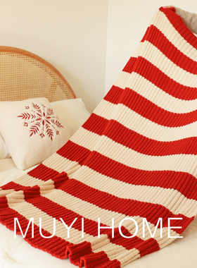 新年红色秋冬保暖半边绒盖毯客厅沙发毯办公室午睡毯午休毛毯子