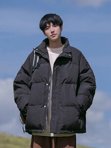 冬季港风立领羽绒服男宽松加厚情侣ins学生帅百搭面包服棉衣外套