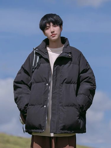 港风新款立领常规款宽松面包服