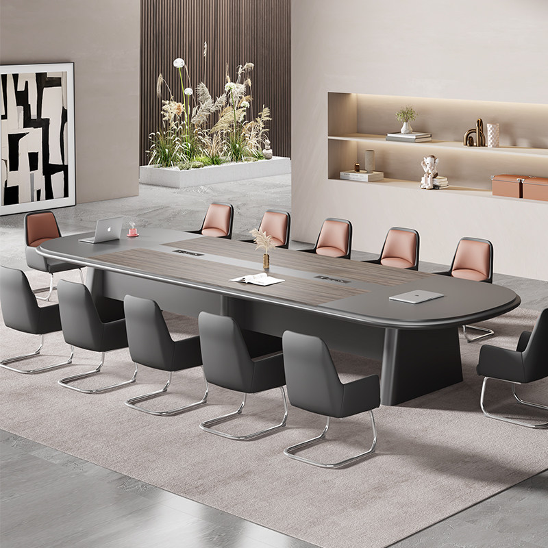 烤漆会议桌长桌椅组合简约现代考回椭圆形洽谈长方形轻奢高级感