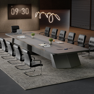 会议桌椅组合简约现代会议室办公桌长桌圆角大型员工培训轻奢家具