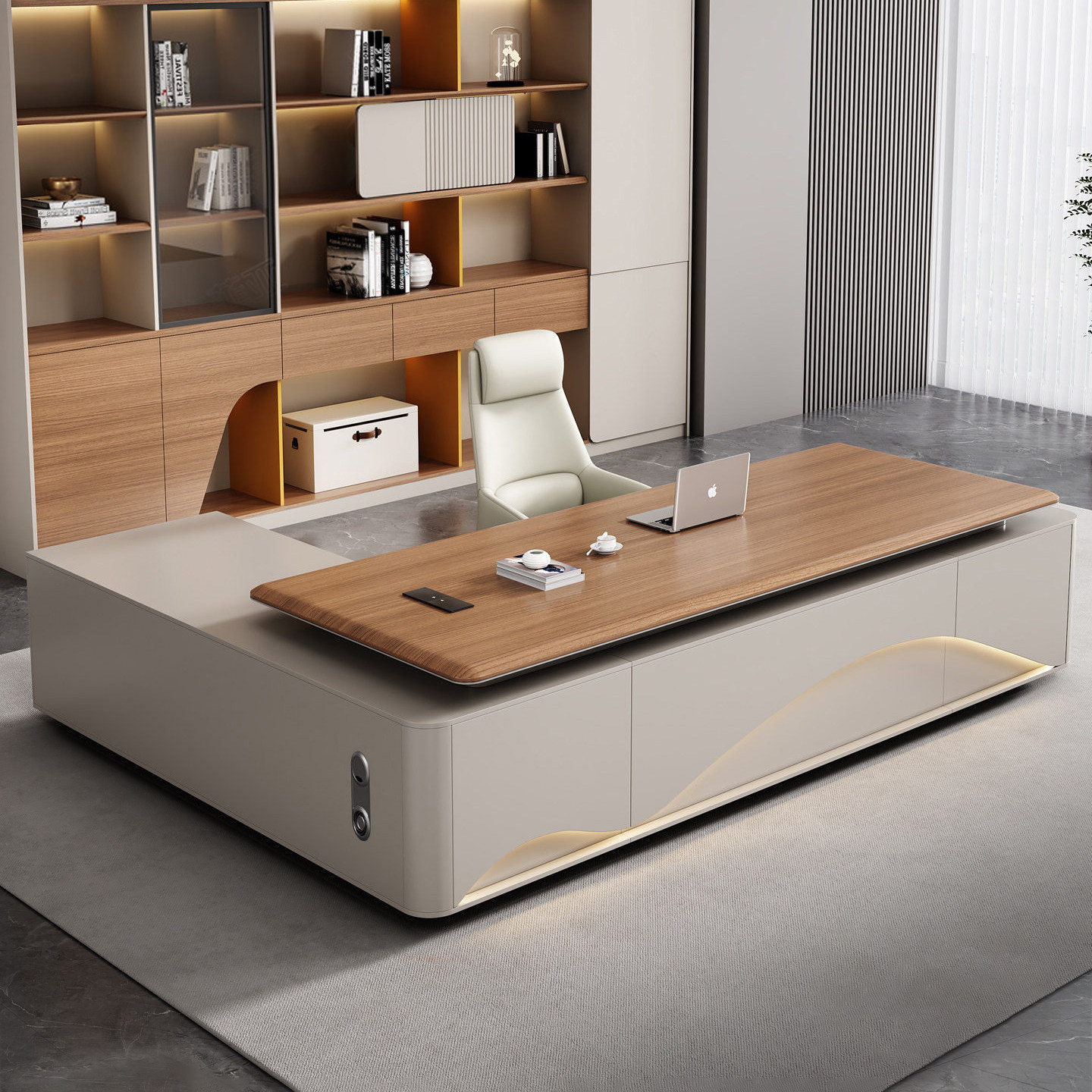 轻奢老板桌高级感时尚风办公电脑桌总裁老板办公桌办公室桌椅组合