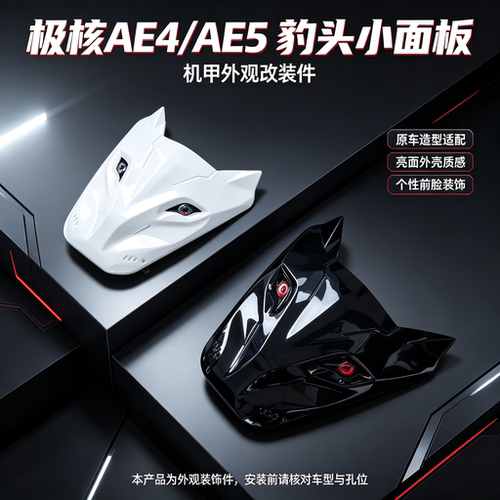 适用于极核AE4 AE5改装车头豹头黑白纯色亮面改装个性车头小面板