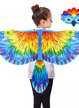 儿童小鸟老鹰翅膀头饰套装 运动会装扮演出服 亲子游戏道具万圣节