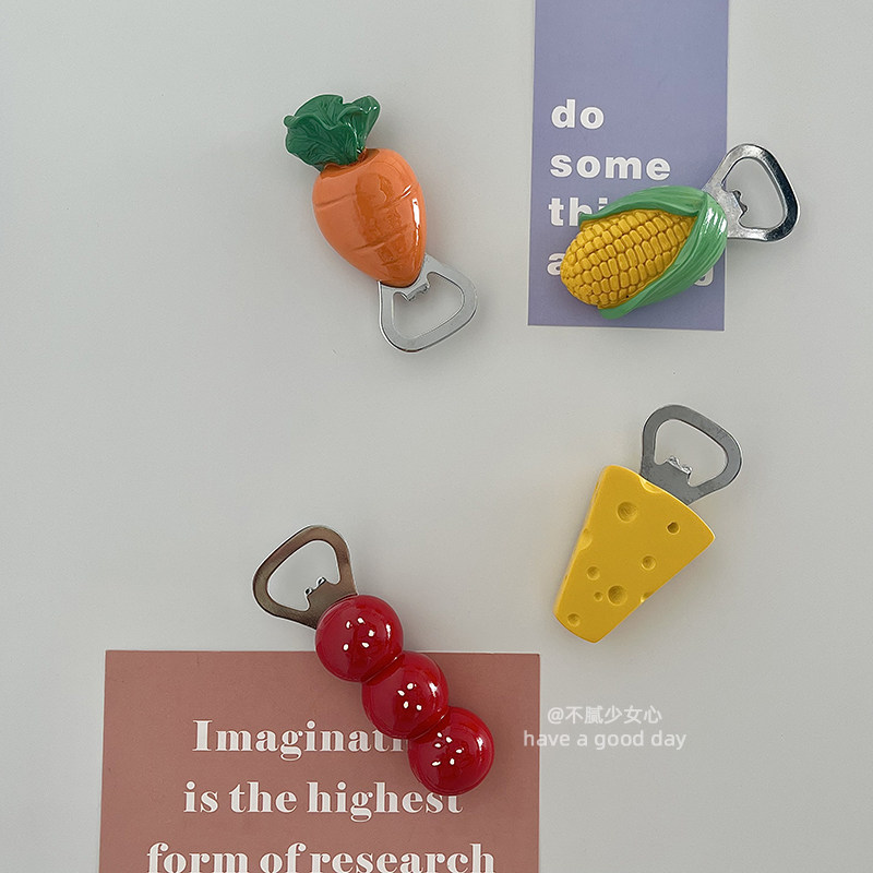 3d立体创意可爱冰箱贴卡通胡萝卜玉米开瓶器装饰磁铁磁性吸铁石,餐饮具,开瓶器,淘宝优惠券,粉丝福利购,淘宝优惠卷