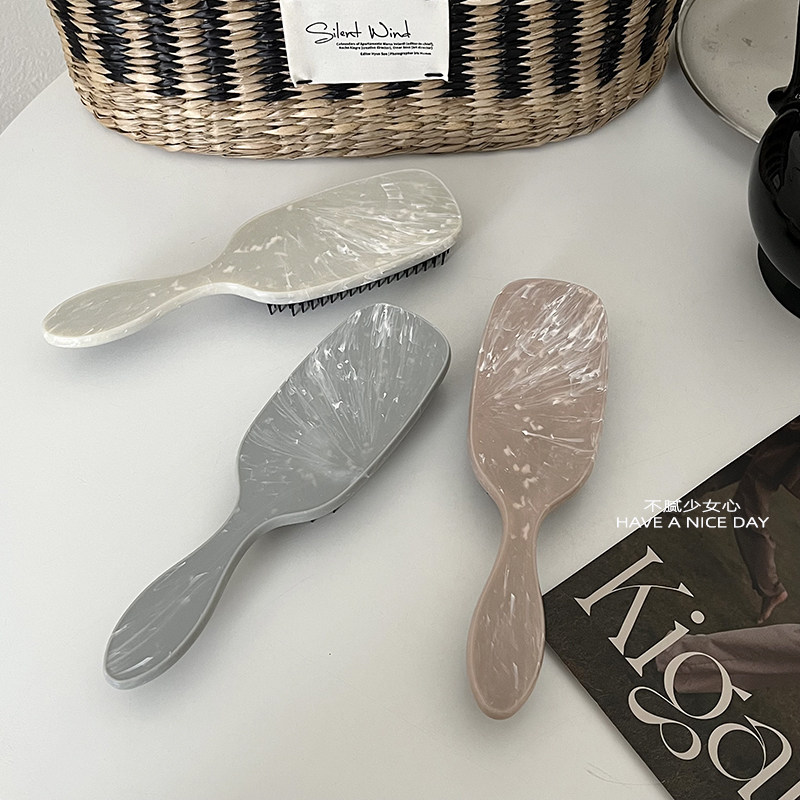 新款按摩梳大理石纹手柄美发梳按摩头皮顺发不打结梳子