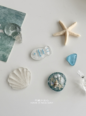 梦幻海洋风贝壳海螺海星冰箱贴磁力贴洞洞板贴饰磁吸贴装饰入户门