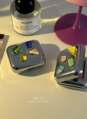 闪闪的！mini烟灰缸！金属烟缸女生口袋随身便携车载烟具配件