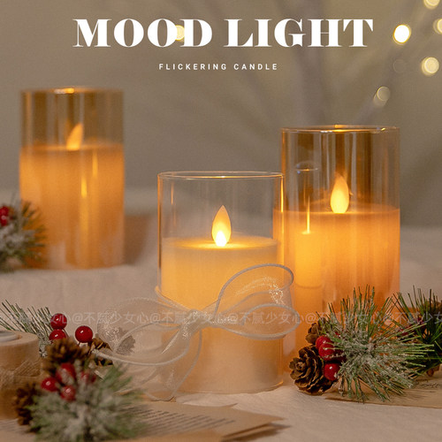 北欧ins风的琥珀色蜡烛灯
