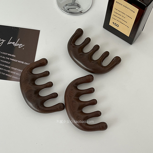 低头族｜头颈按摩经络梳子 圆头大齿 木头部疏通木梳 头梳