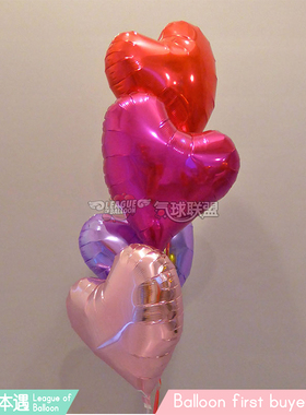 日本ibrex铝箔14英寸甜心耐久飘空氦气球歪形爱心浪漫爱情马卡龙