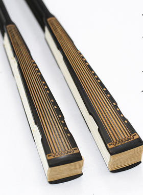 10寸15方古琴式折扇中国风仿乌木雕刻扇空白扇面宜书画古风扇子