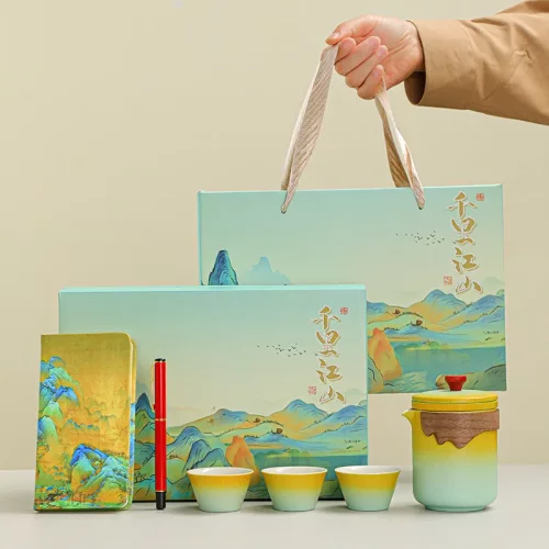 新款文创茶具礼品套装创意一壶三杯陶瓷商务伴手礼活动节日礼品