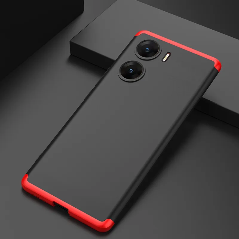 新款适用VIVOV29E纯色手机壳创意磨砂硬壳拼接撞色保护套