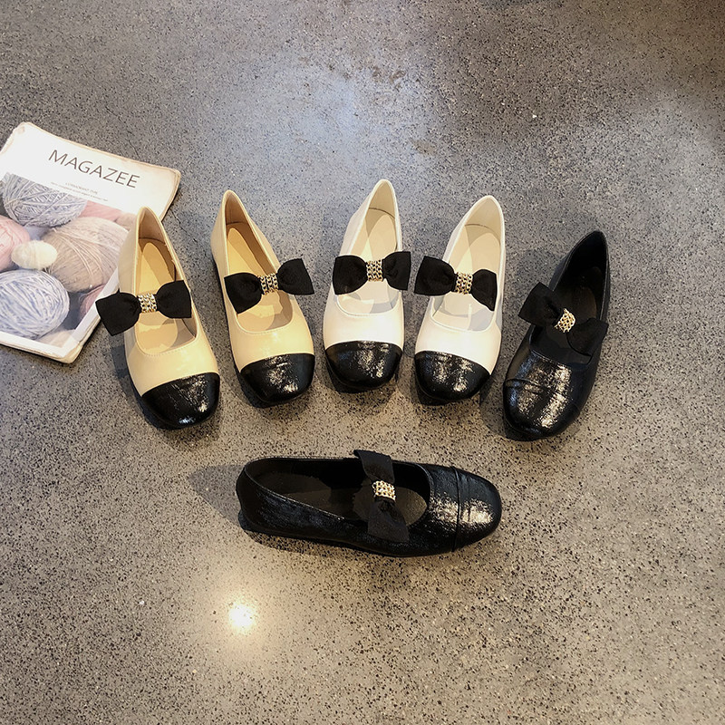 拼色圆头平底玛丽珍鞋2026年春季新款甜美蝴蝶结软底浅口通勤单鞋,女鞋,浅口单鞋,淘宝优惠券,粉丝福利购,淘宝优惠卷