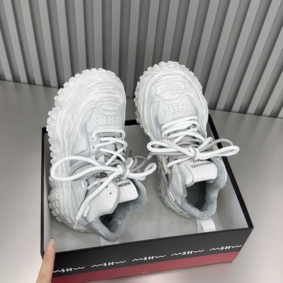 欧洲站老爹鞋女2024秋冬新款厚底增高运动休闲轻便百搭擦色溶解鞋