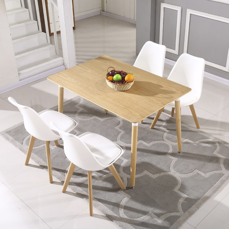 北欧伊姆斯书桌方小户型圆桌现代简约白色实木休闲洽谈餐桌椅组合|msdalam kategori perabot kediaman, of Tables, meja makan - dari Buy2taobao.com untuk memberikan perkhidmatan ejen Taobao profesional membeli