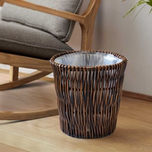 藤编垃圾桶家用客厅创意可爱卧室厨房垃圾收纳筐卫生间垃圾桶大号