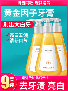 黄金香口牙膏正品因子亮白牙齿去牙渍清新口气狮王牙膏男女抖音款